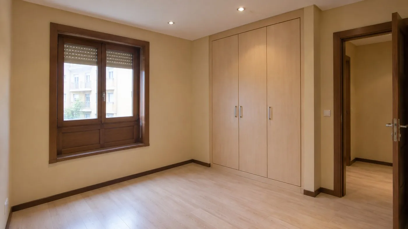 Depois — quarto com roupeiro